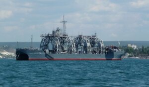 a large ship in the water